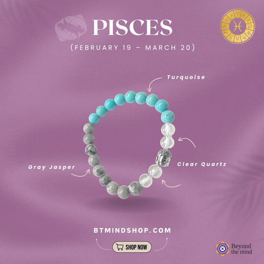 Pisces Zodiac/ Birth Stone Bracelet