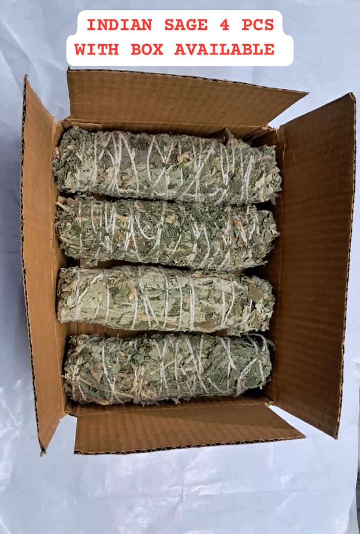 Natural Sage Smudging Sticks Bundles (1 Box, Pack of 4)