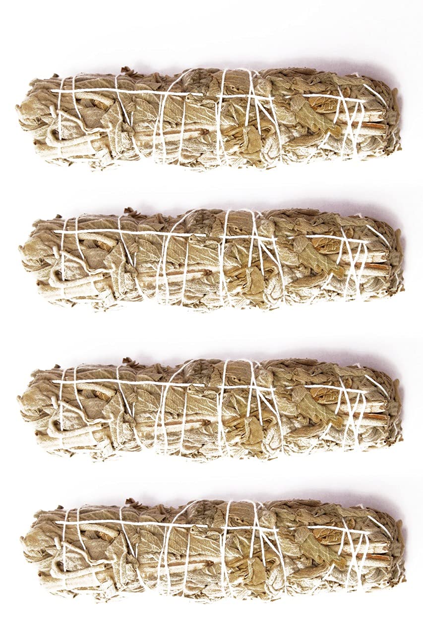 Natural Sage Smudging Sticks Bundles (1 Box, Pack of 4)