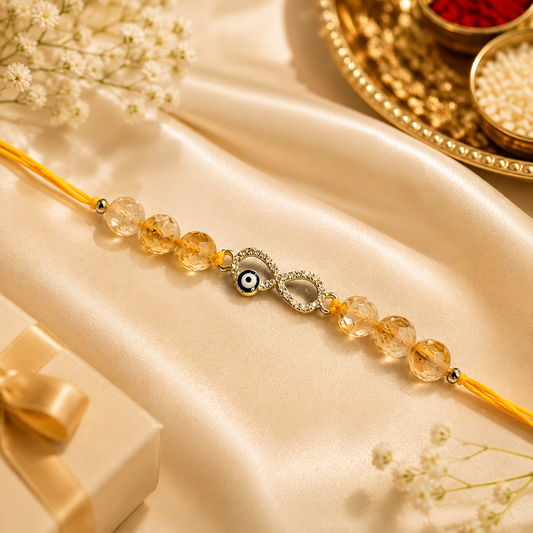 Anant Raksha Rakhi – Citrine Evil Eye Rakhi for Brother