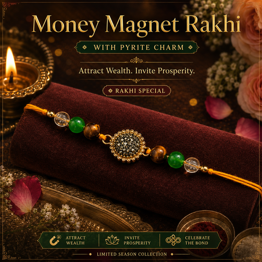 Money Magnet Rakhi – Citrine, Pyrite & Tiger Eye Rakhi
