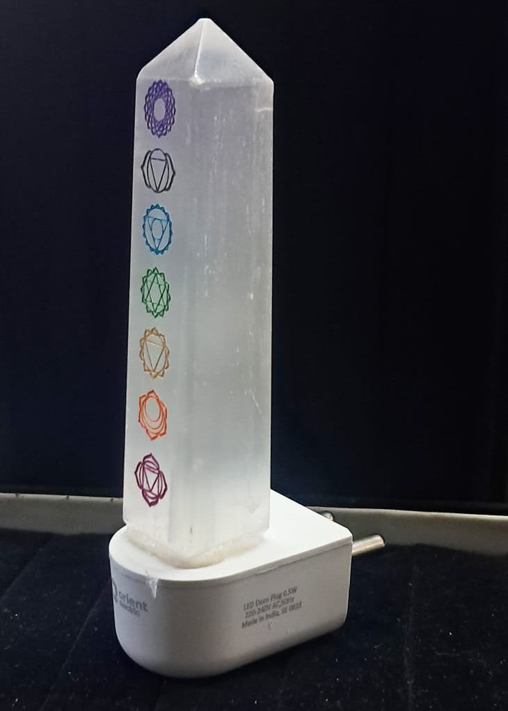 Selenite Chakra Lamp – Plug-In Energy Cleanser